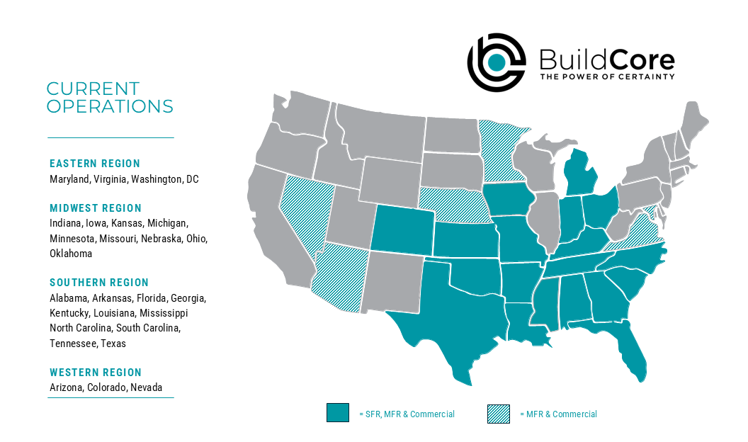 BuildCore Service Territories